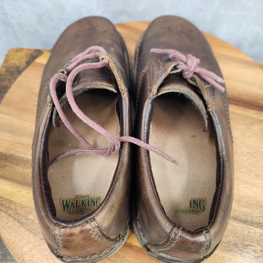 Mozo Oxford Shoes Mens 9.5‎ Brown Leather Slip Resistant Work Shoes Casual